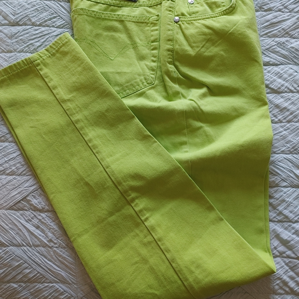 Versace Vibrant Lime Trousers - Picture 2 of 13